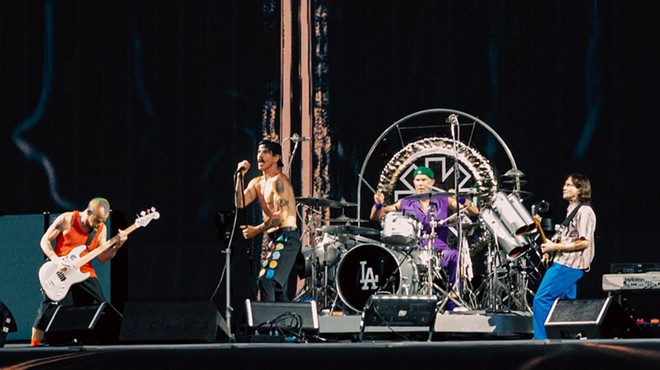 Red Hot Chili Peppers perform live in London during 2022.