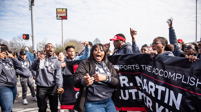 Marchers honor the legacy of Martin Luther King Jr. during the 2020 event.