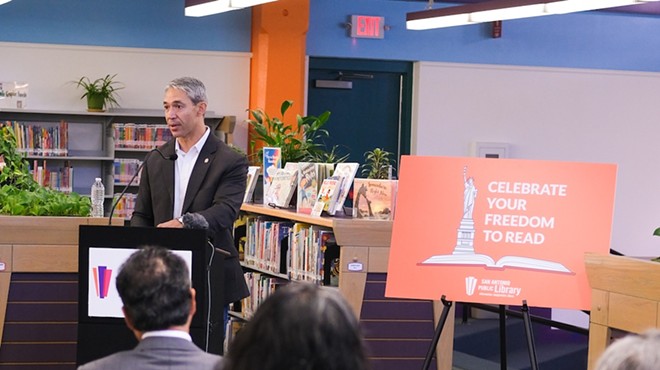 Mayor Ron Nirenberg speaks Wednesday about the Freedom to Read campaign.