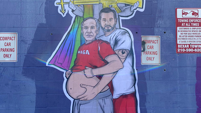 San Antonio mural shows Ted Cruz squeezing Gov. Abbott's baby bump — and Twitter goes wild