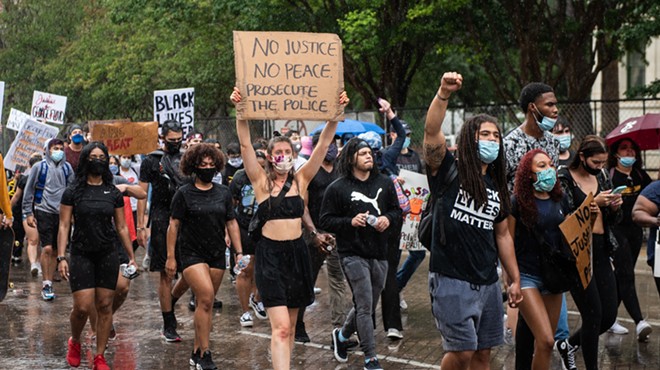 Marchers take to the San Antonio streets after the murder of George Floyd to demand police accountability.
