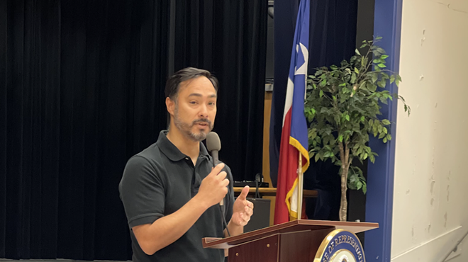 U.S. Rep. Joaquin Castro speaks at a San Antonio event on Wednesday night.