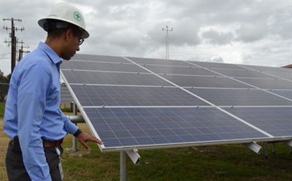 Solar panels installed at Fort Sam Houston in January 2017.