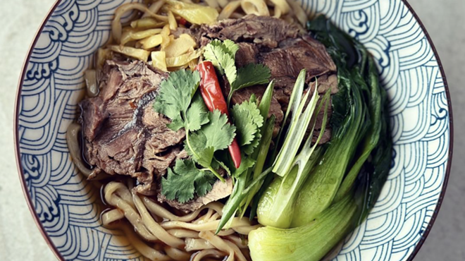 Wei Chow’s menu items included Taiwanese beef noodle soup with a savory broth.