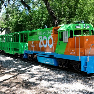The San Antonio Zoo's C.W.T Express is new diesel-style locomotive that runs on its miniature train track.