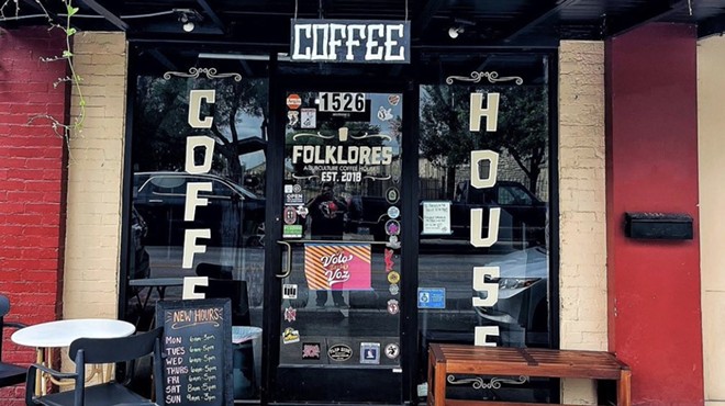 Folklores Coffee House is located in San Antonio's Government Hill neighborhood.
