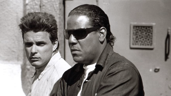 Actor Carlos Carrasco with Damian Chapa in Blood In, Blood Out.