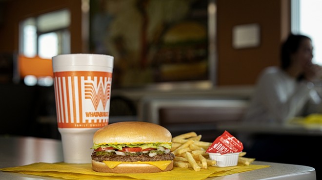 A Whataburger Whatameal sits on a table at one of the chain's 950 restaurants.
