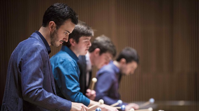 Sandbox Percussion's Jonathan Allen, Victor Caccese, Ian Rosenbaum and Terry Sweeney collaborate with composers as well as artists in other disciplines.