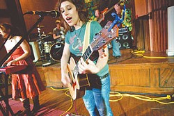 Sarah Peacock (pictured), Alyse Black, and former San Antonian Aly Tadros perform as Sirens N’Boots at Casbeers at the Church.