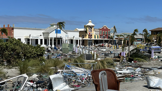 Damage caused by Hurricane Ian in Fort Myers Beach, Florida.