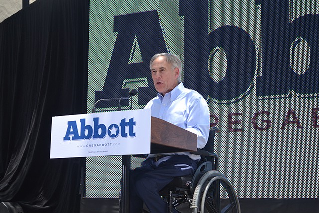 State Attorney General Abbott announced his campaign for governor last week in San Antonio - Photo by Mary Tuma