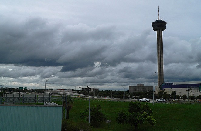 Storm clouds form over San Antonio in 2007. - VIA FLICKR USER ROB WANENCHAK