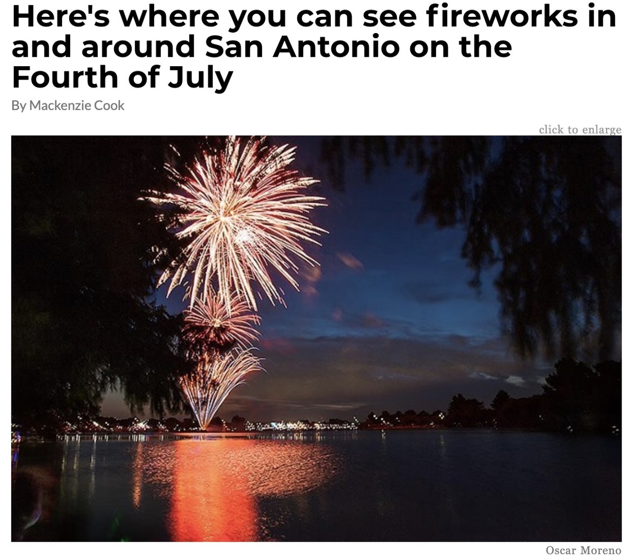 17. Here's where you can see fireworks in and around San Antonio on the Fourth of July 