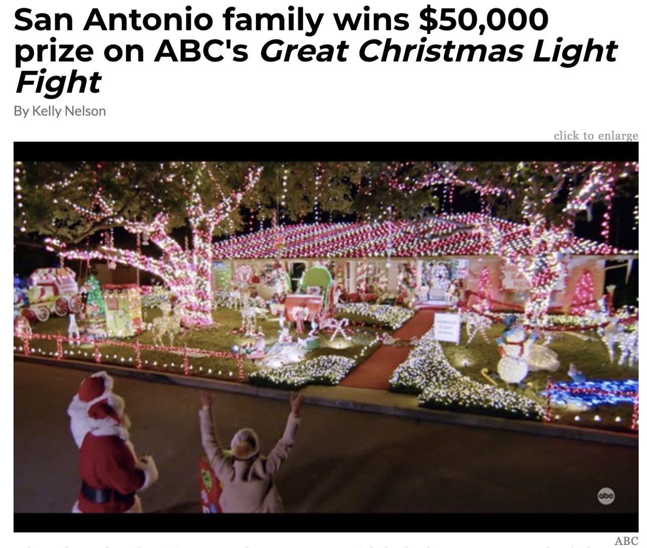 14. San Antonio family wins $50,000 prize on ABC's Great Christmas Light Fight 