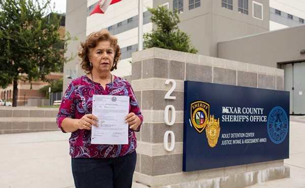 Former Castle Hills councilwoman Sylvia Gonzalez stands outside the Bexar County Sheriff's Office.