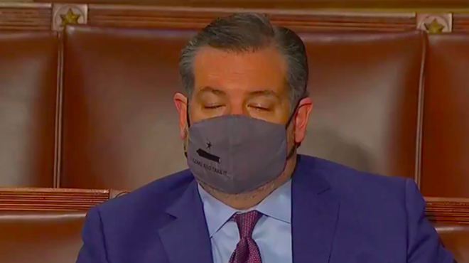 U.S. Sen. Ted Cruz was either counting sheep or recounting 2020 ballots during President Joe Biden's congressional address.