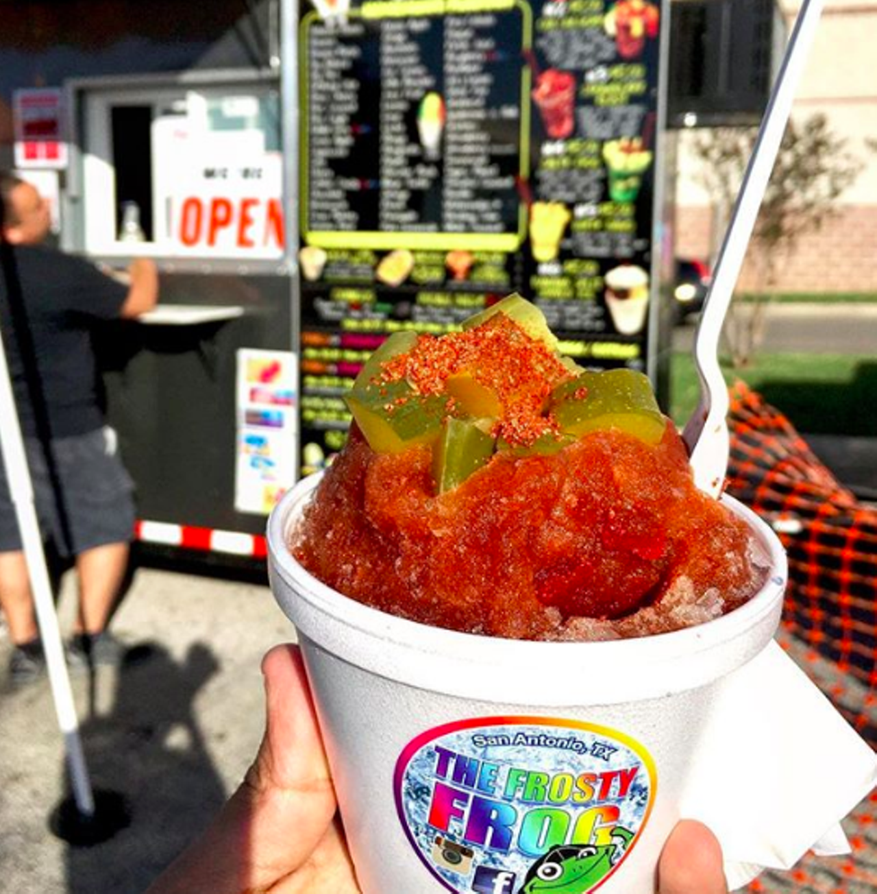 Pickles and gummy worms seem like perfectly normal toppings for your shaved ice. 
Photo via Instagram / hellomynameis_hersch