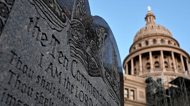 monument to the Ten Commandments on the grounds of the Capitol in Austin on June 24, 2024.