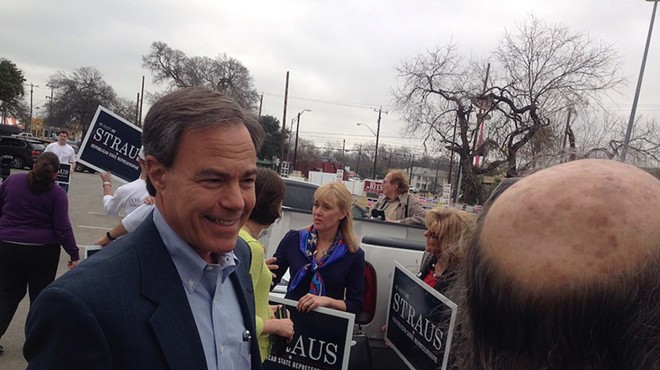 Joe Straus appears at an early voting place during his time as speaker of the Texas House.