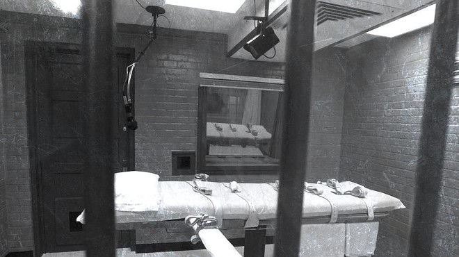 Interior of Texas Department of Criminal Justice death chamber.