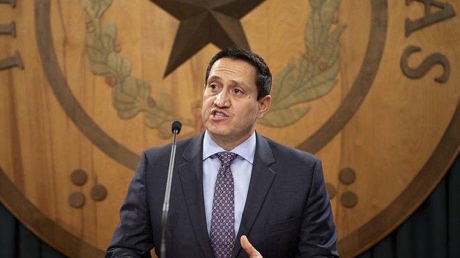State Rep. Trey Martinez Fischer, D-San Antonio, speaks at a press conference in reaction to a property tax reform proposal by Gov. Greg Abbott, Lt. Gov. Dan Patrick and House Speaker Dennis Bonnen. The trio laid out their proposal earlier in the day. Jan. 31, 2019.