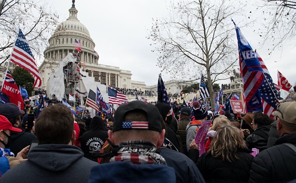 Trump supporters storm the U.S. Capitol during the January 6 insurrection.