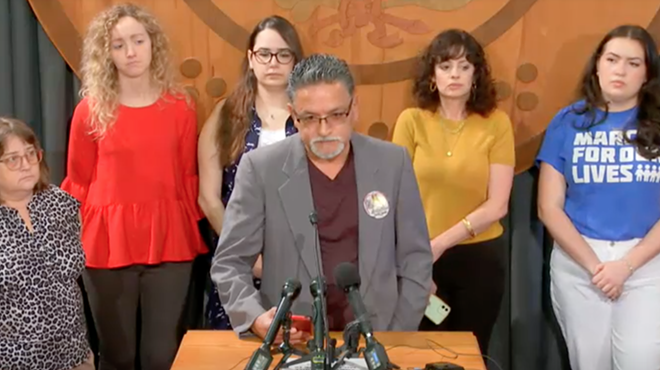 At a Tuesday press event, Manuel Rizo blasts Texas lawmakers' inability to pass common-sense gun reforms.