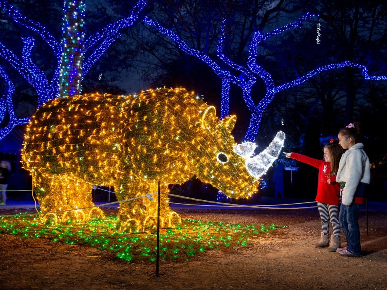 San Antonio Zoo
3903 N. St. Mary's St., (210) 734-7184, sazoo.org/zoo-lights
The annual Zoo Lights at the San Antonio Zoo is full of animal-themed holiday cheer. This year's edition includes the brand new Polar Playground and Lakeside Laser Lightshow, plus attractions including the Holiday Sing-a-Long Express train ride and Cowboy’s Yuletide Trail. Zoo Lights is open through Dec. 31.