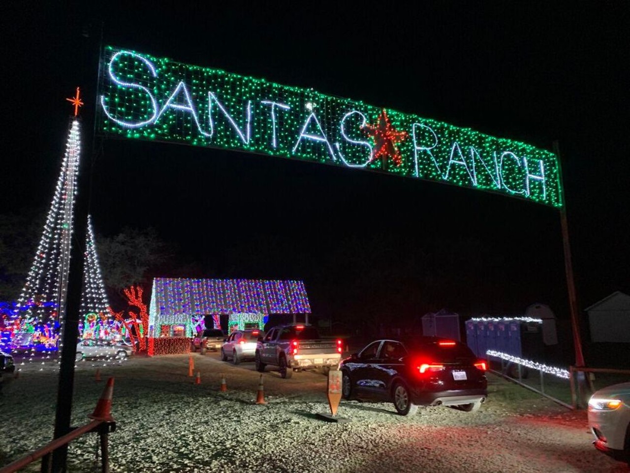 Santa’s Ranch
9561 IH 35 North, New Braunfels, (830) 743-1293, santasranch.net
Open daily through Dec. 31, this long-running light display is just a quick trip away in New Braunfels. Visitors can stay warm in the car as they take a drive through more than a mile of Christmas light displays which vary from blankets of lights to specialized designs, and treats like hot cocoa and kettle corn are available to enjoy during the ride.