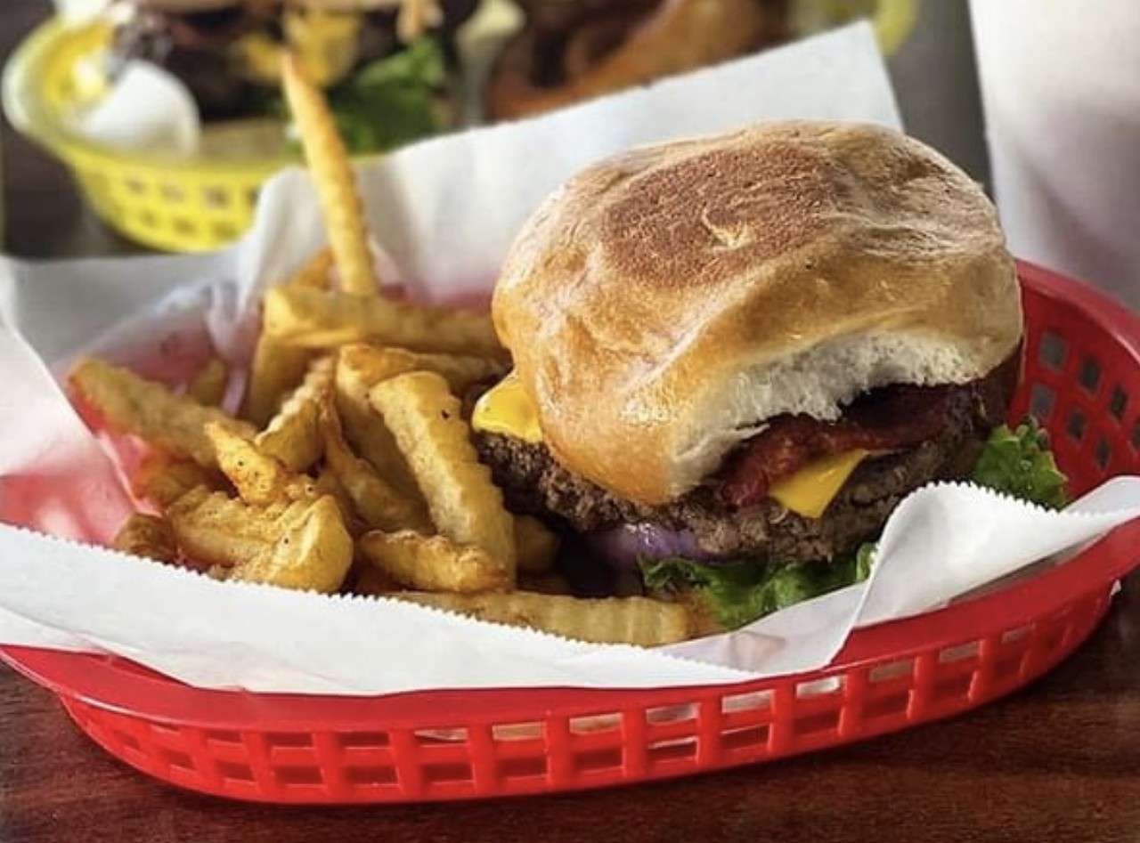 Mark's Outing
1624 E. Commerce St., (210) 299-8110, marksouting.com
Most of the burgers at this Eastside staple are under $15, with options ranging from a classic cheeseburger to their deep-fried ice cream burger and everything in between. 
Photo via Instagram / marksouting