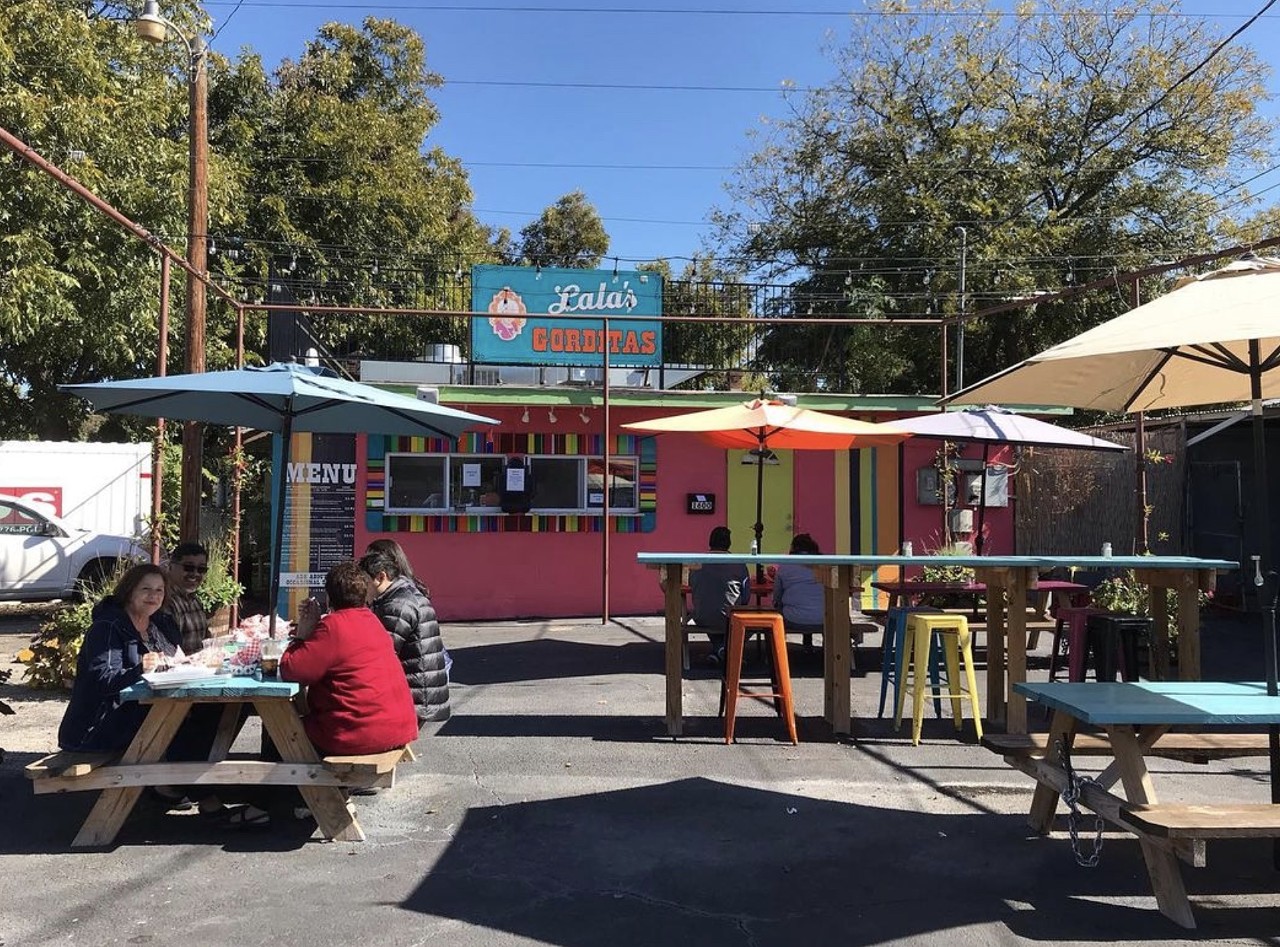 Lala’s Gorditas
1600 Roosevelt Ave, (210) 465-7157, lalasgorditas.com
Found close to Mission Concepción, this super colorful spot comes from the family who opened the original Teka Molino and the Taco Hut. They offer their namesake gorditas for $4.95-$5.95 apiece and bean cups for under $3. 
Photo via Instagram / lalasgorditas