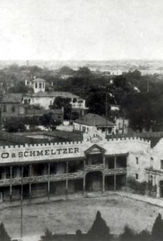 The Alamo circa 1890. With the exception of the chapel, the Alamo was under private ownership until the Daughters of the Republic of Texas was able to secure the property for the state in 1905. Since then the DRT has been the caretakers and managers for the San Antonio shrine.