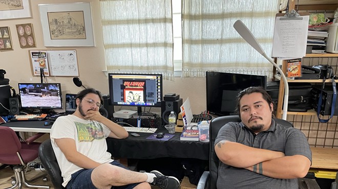 Salesman the Series co-creator Amadeo Rivas (left) and director James Ybarra.