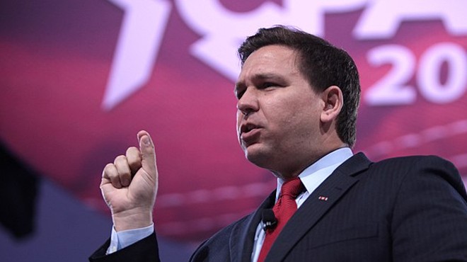 "And, furthermore, Abbott's weewee is thiiiiis big," Florida Gov. Ron DeSantis said during a recent Texas visit.