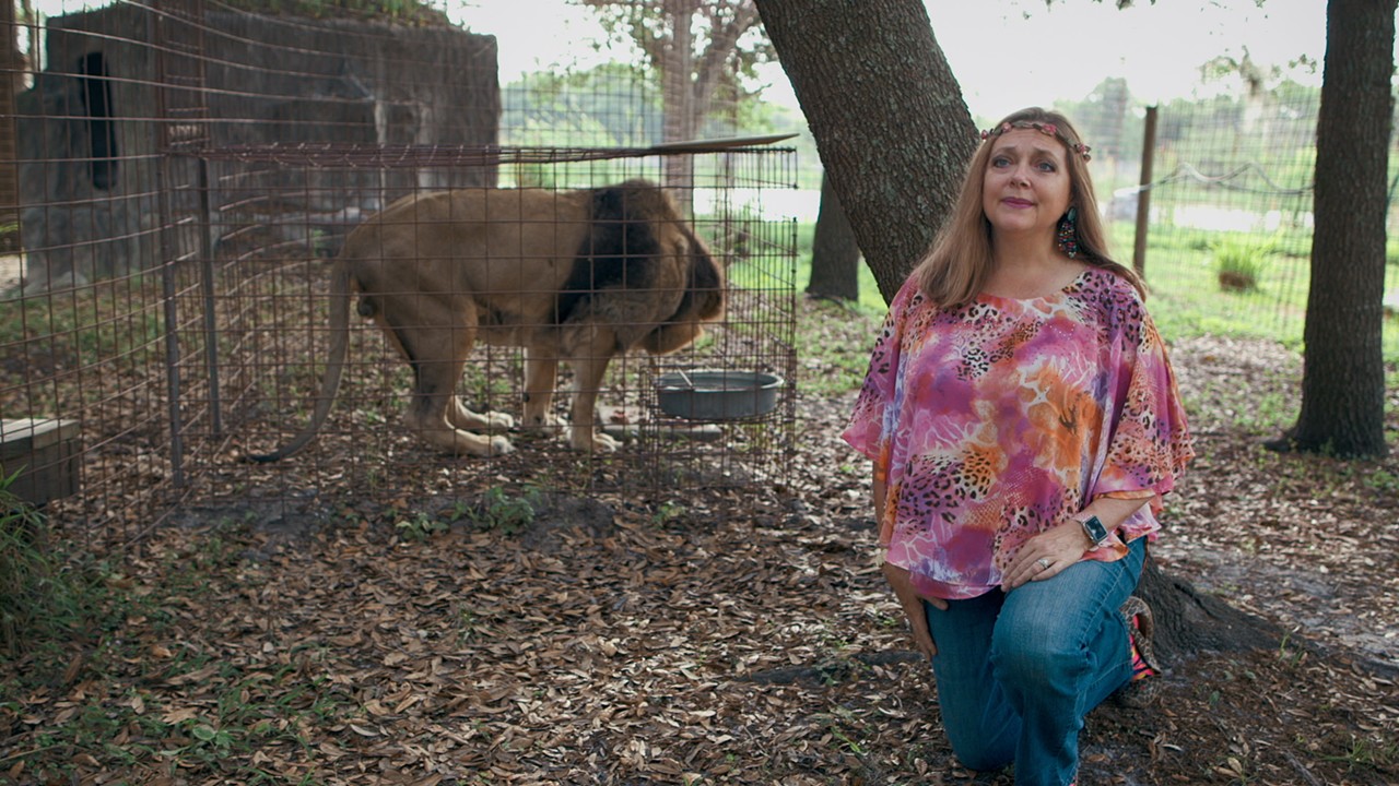 Carole Baskin
When Netflix's true crime series Tiger King (which now has a second season!) thrust Carole Baskin into viral fame in the spring of 2020, we were as surprised as anyone to find out that she was born in San Antonio. The CEO of Florida's Big Cat Rescue, who Joe Exotic tried to have killed in a murder-for-hire plot, revealed on YouTube that she was born at Lackland Air Force Base in 1961 and lived in a house on Wharton St. on the South Side. It's unclear for how long Baskin lived in SA, but it appears her family moved away when she was still a baby.
Photo via Netflix / Tiger King