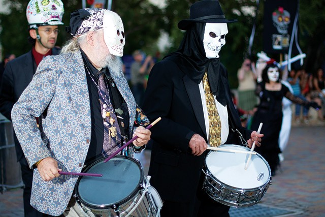 The URBAN-15 drummers at the Carnaval de los Muertos on November 2. - STEVEN GILMORE