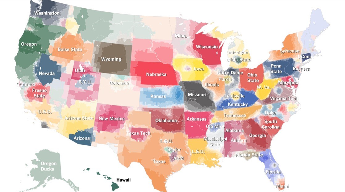 United States Map of Most Hated NFL Teams