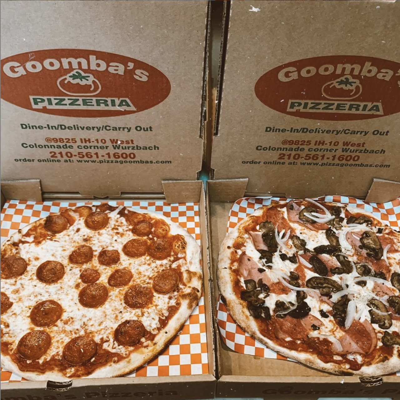 Goomba's Pizza
9825 IH10 Frontage Road, (210) 561-1600, pizzagoombas.com
Goomba's is offering its full menu including make-it-yourself pizza packs for $12. Find Goomba's on GrubHub, UberEats, Favor or SliceLife.  
Photo via Instagram /  
goombas_pizzaria