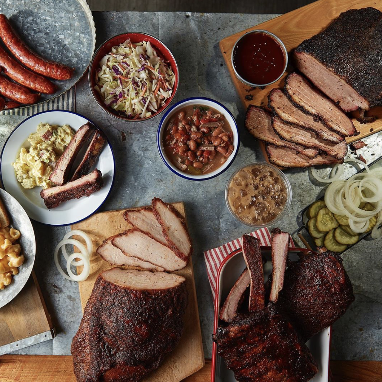 True Texas BBQ
Multiple Locations heb.com
H-E-B’s BBQ concept has a huge array of take-home holiday meals, available hot and ready-to-eat or cold and ready-to-heat. Choose from turkey, brisket, prime rib roast and all the fixins in meals that can feed four to twelve people. 
Photo via Instagram / truetexasbbq