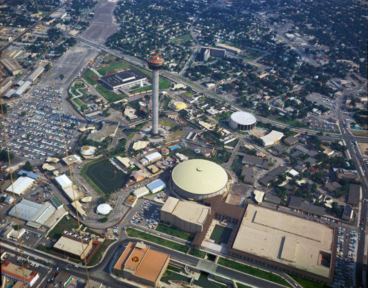 Aerial view looking south toward HemisFair '68