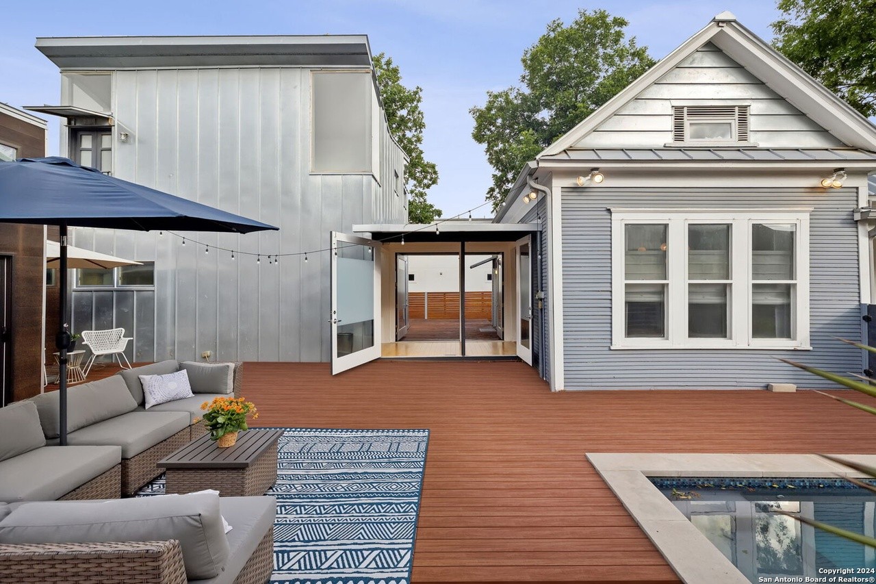 This 1920s King William bungalow has a staircase made out of vintage railroad tracks