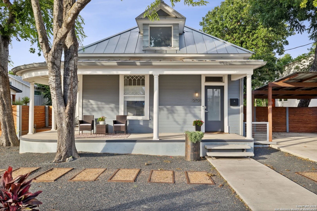 This 1920s King William bungalow has a staircase made out of vintage railroad tracks