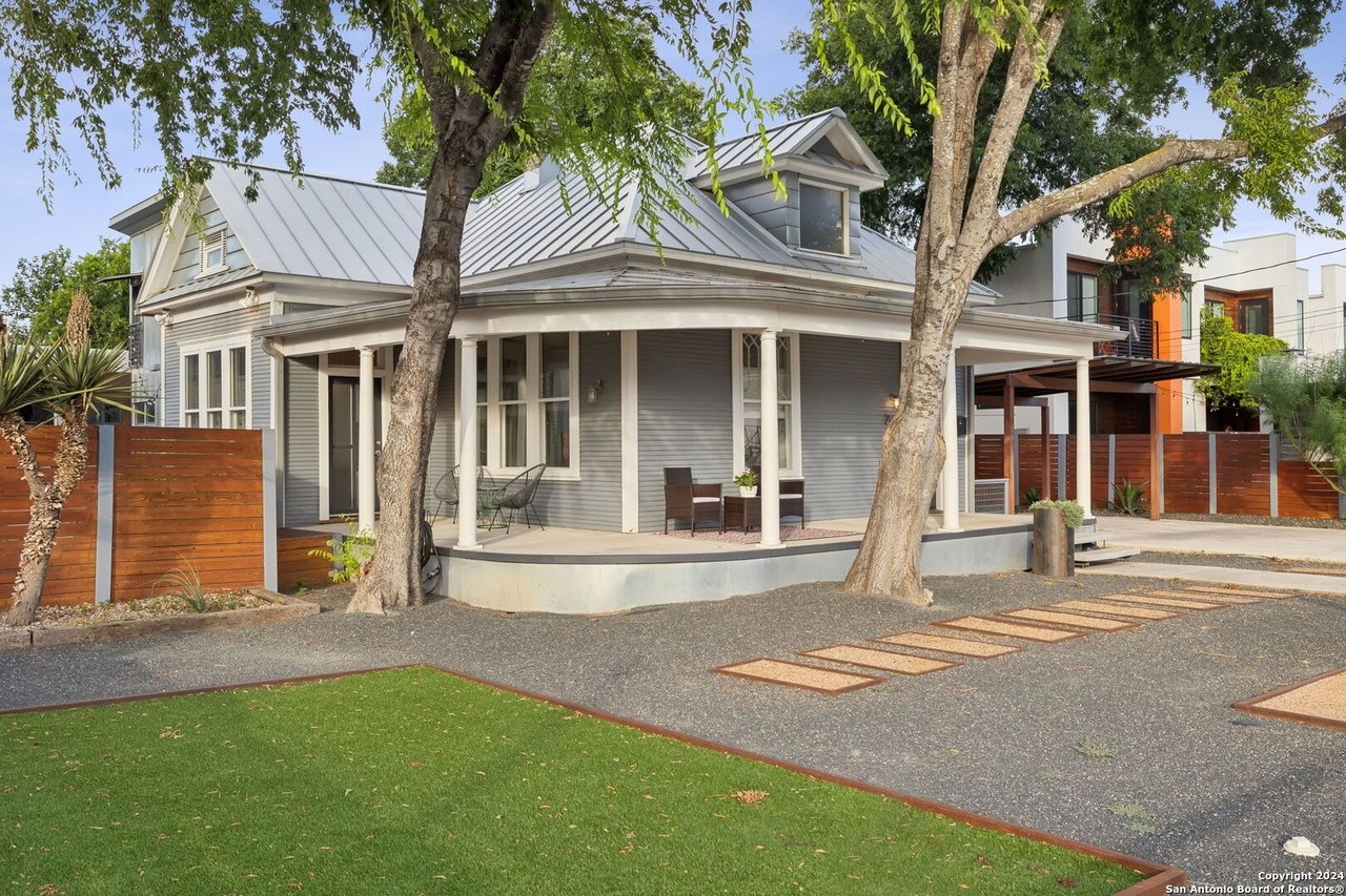 This 1920s King William bungalow has a staircase made out of vintage railroad tracks