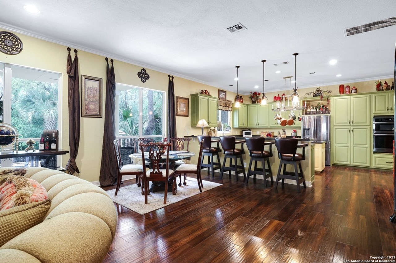 This San Antonio home far sale has dual grand staircases and a private movie theater