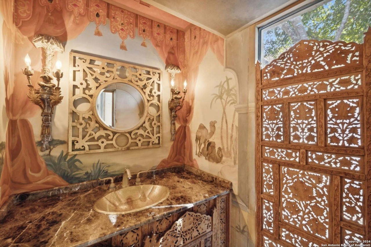 This San Antonio mansion for sale has an indoor pool and an Arabian-themed bathroom