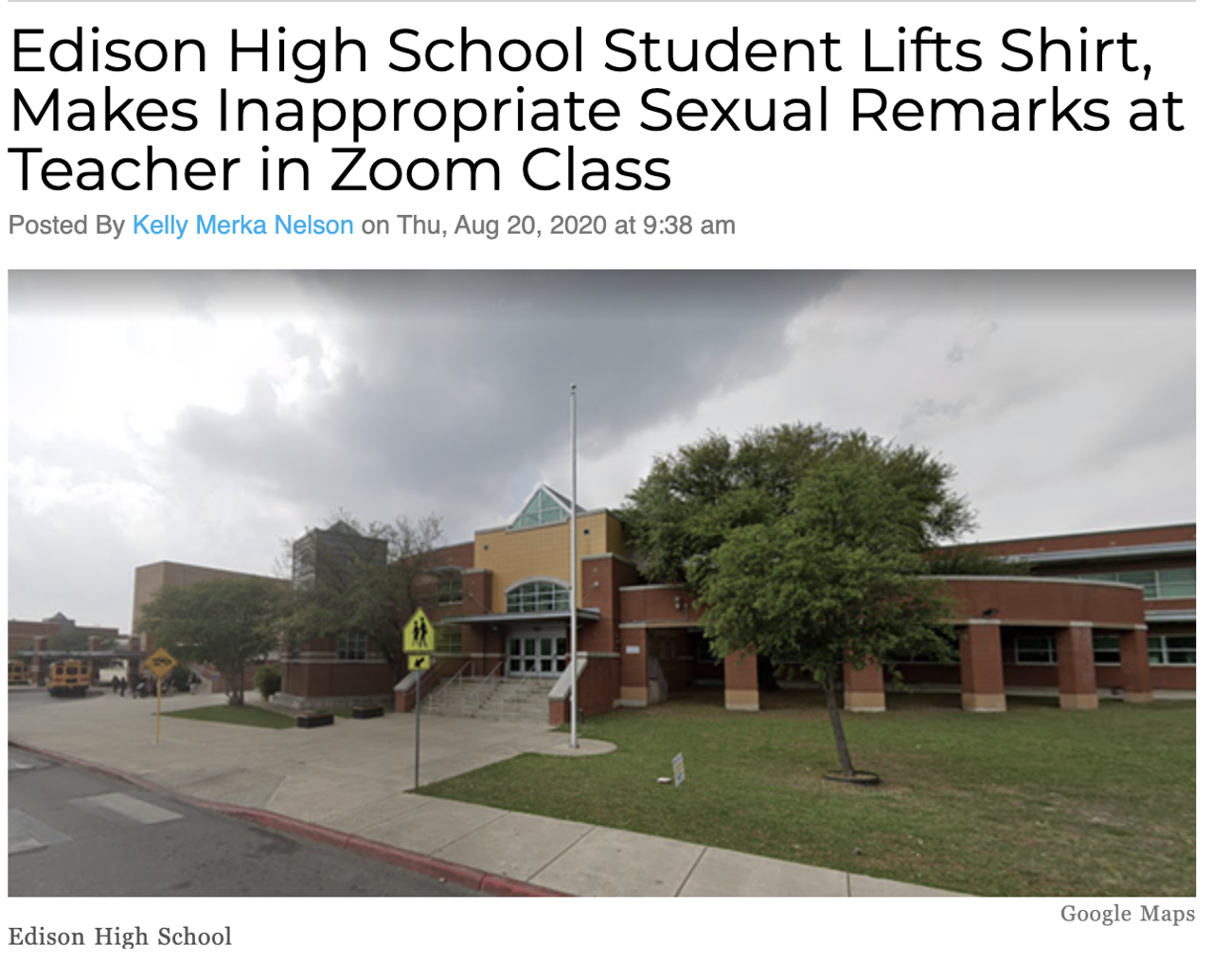 All the hemming and hawing about virtual learning may not have predicted a major problem allegedly faced by a teacher at Edison High School: sexual harassment. Read more here.