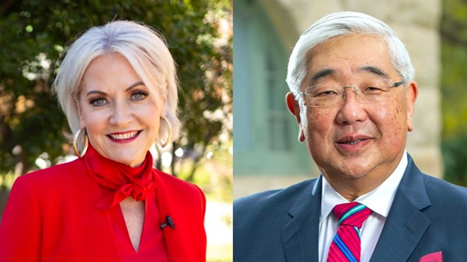 Trish DeBerry (left) and Peter Sakai are both running for Bexar County judge.