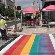 Main Strip Rainbow Crosswalk Installation Underway Ahead of Pride Celebrations