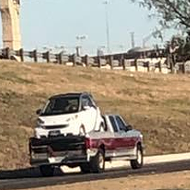 This San Antonio Driver Seriously Put a Smart Car in the Back of a Pickup Truck